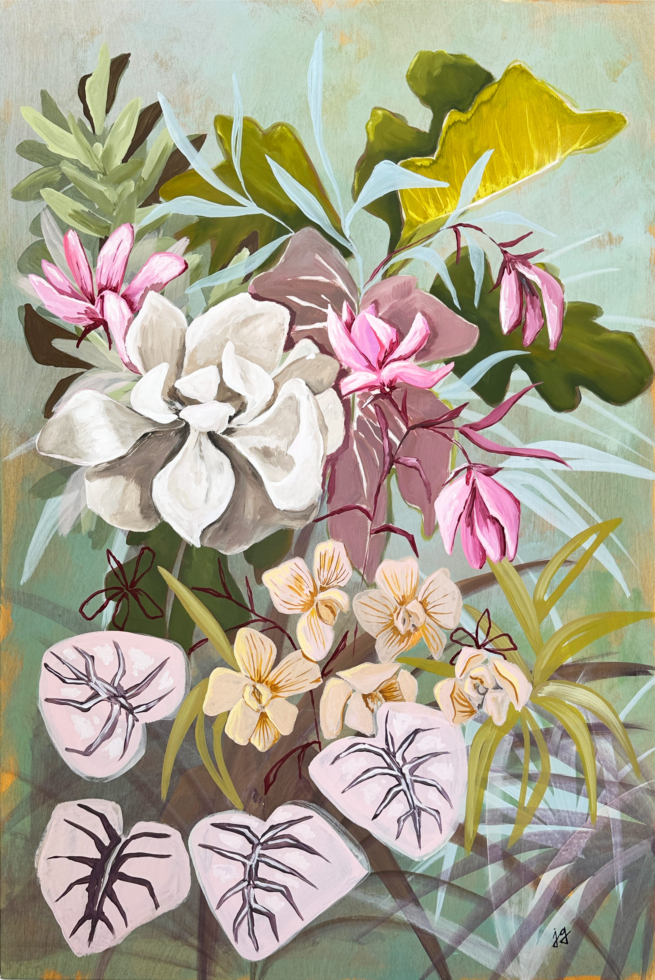 Magnolia + Orchid Blossoms - Print
