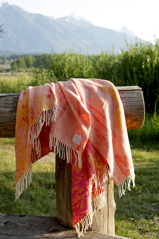 Jenn Griffith throw blanket - mountain pinks